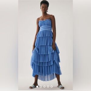 Anthropologie blue tiered dreee